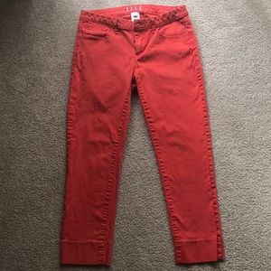 Elle Cropped Red Jeans